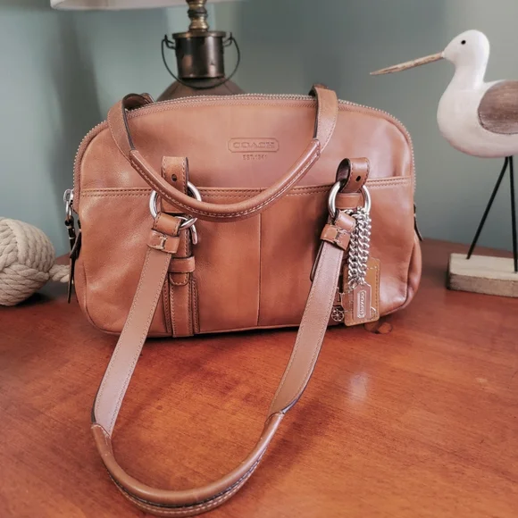 Coach Bonnie 12695 Satchel British Tan Leather Shoulder Bag Y2K - Picture 16 of 16